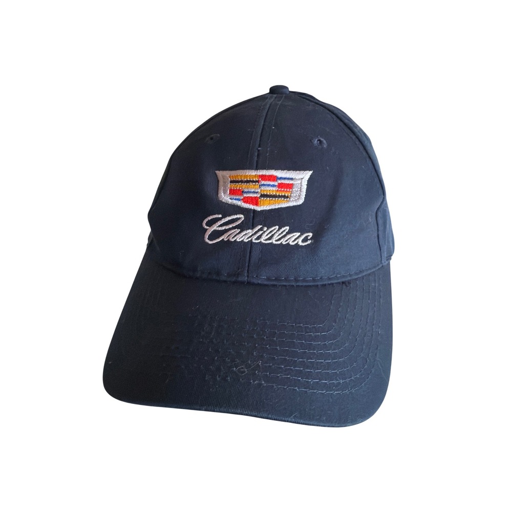Cadillac‎ Baseball Cap Navy Blue Embroidered Crest Logo Adjustable Hat Andrews